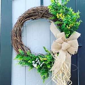 Handmade Boxwood Farmhouse Wreath